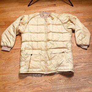 NEW With Tags Down Puffer Jacket Banana Cream Size 2XL Delf Wear Vtg Y2K 90s